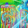 "Cool Invading Warm" 30 x 40" Acrylic on canvas, 2010