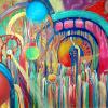 "The Decade" 30 x 40" Mixed media on drafting table top, 2010